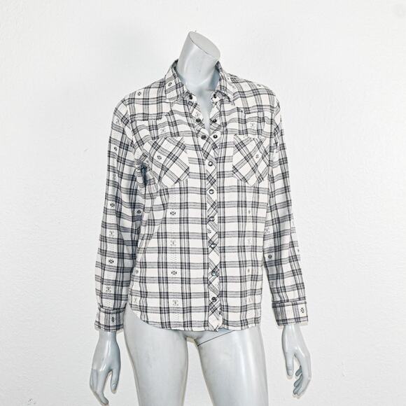 XiRENA Women's Danley Western Flannel Snap Button Shirt Size Small - Picture 1 of 8